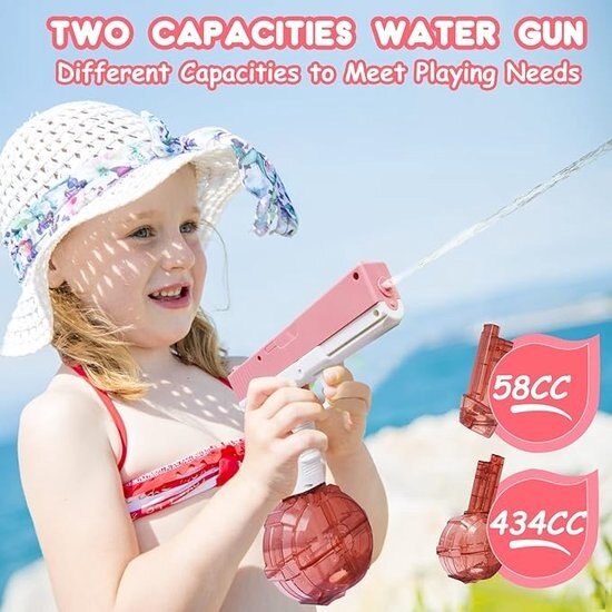 Igoods Igoods Waterpistool - Automatische Waterpistool - Watergun - Elektrische waterpistool - Lekvrij - Hogedruk - Roze