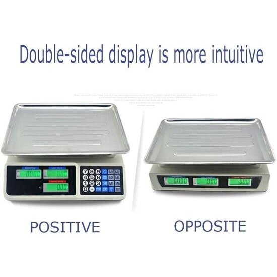 Imtex Imtex Marktweegschaal 40 KG - Horeca Weegschaal - Digitale Prijs Weegschaal - 5G tot 40KG - Oplaadbare Accu