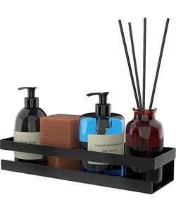 Igoods Badkamerplank - Badkamer Organizer - 40cm - Opslag Rek - RVS - Zwart