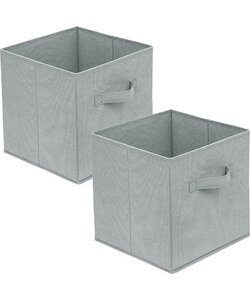 IGOODS Kast Organizers - 2 Stuks - 17*17*28cm - Opvouwbaar Opslagruimte - gebruikt voor Baby Kinderen Speelgoed Kinderkamer Thuis Kast Lades - lichtgrijs