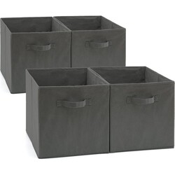 IGOODS Kast Organizers - 4 Stuks - 17*17*28cm - Opvouwbaar Opslagruimte - gebruikt voor Baby Kinderen Speelgoed Kinderkamer Thuis Kast Lades - donker grijs