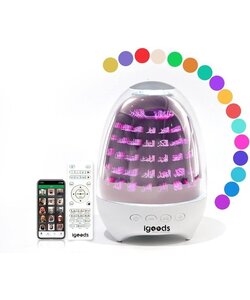 Igoods Koran Speaker - Koran Voor Jong en Oud - 3D 99 Namen van Allah - App Compatibel - Nachtlampje Bluetooth Speaker - Koran in 16 Talen - 16 Reciteurs