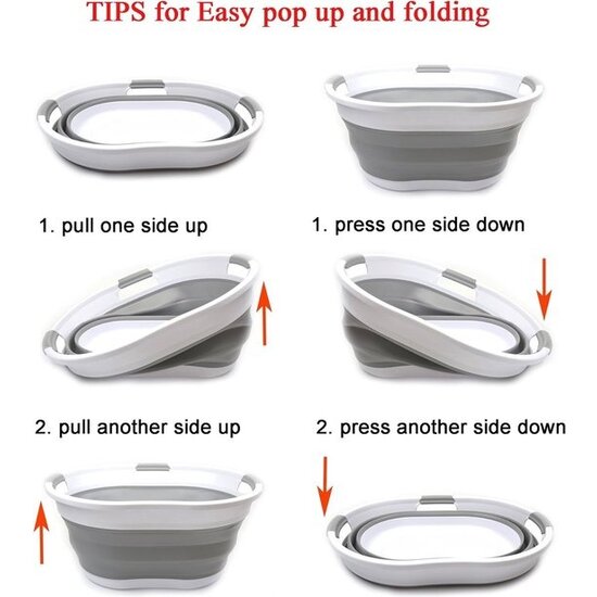 Igoods Igoods Wasmand - Opvouwbare Siliconen Wasmand - Ruimtebesparende Wasmand - Met Handvaten - 24L