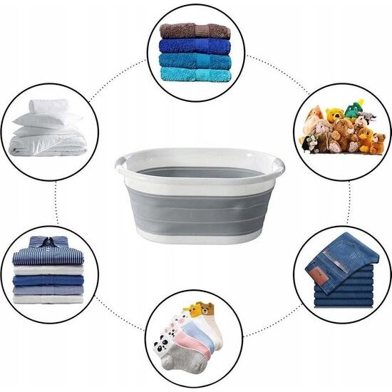 Igoods Igoods Wasmand - Opvouwbare Siliconen Wasmand - Ruimtebesparende Wasmand - Met Handvaten - 24L