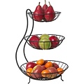 Igoods Igoods Fruitschaal - Fruitmand Metaal - 3-Laagse Etagere - Decoratieschaal - Voor Fruit en Groente - Zwart