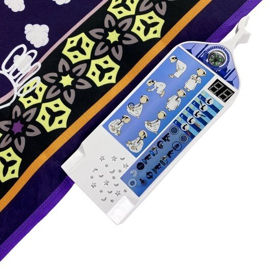 Igoods Igoods Elektronisch Gebedskleed - Leren Bidden Voor Kinderen - Inclusief Qibla - Gebedsmat Met Smart Panel - Paars