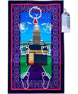 Igoods Elektronisch Gebedskleed - Leren Bidden Voor Kinderen - Inclusief Qibla - Gebedsmat Met Smart Panel - Blauw