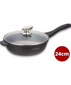 Royalty Line® BSF24ML braadpan Inductie - Ø 24 cm - 2.2 Liter -  Antiaanbaklaag - Pan Voor Alle Warmtebronnen - Zwart