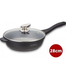Royalty Line® BSF28ML Koekenpan Inductie - Ø 28 cm - 2.8 Liter - Diepe Pan - PFAS-vrij - Antiaanbaklaag - Braadpan - Pan Voor Alle Warmtebronnen - Zwart