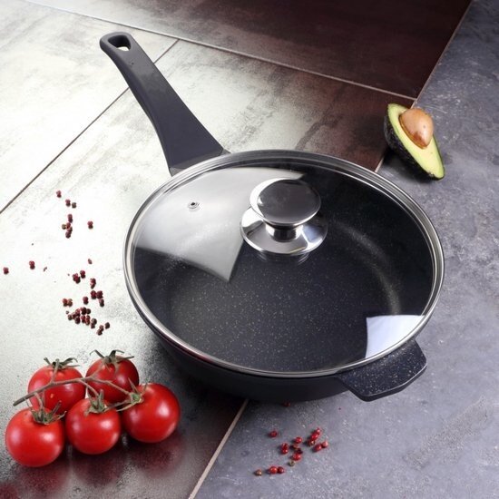 Royalty Line® BSF28ML Koekenpan Inductie - Ø 28 cm - 2.8 Liter - Diepe Pan - PFAS-vrij - Antiaanbaklaag - Braadpan - Pan Voor Alle Warmtebronnen - Zwart