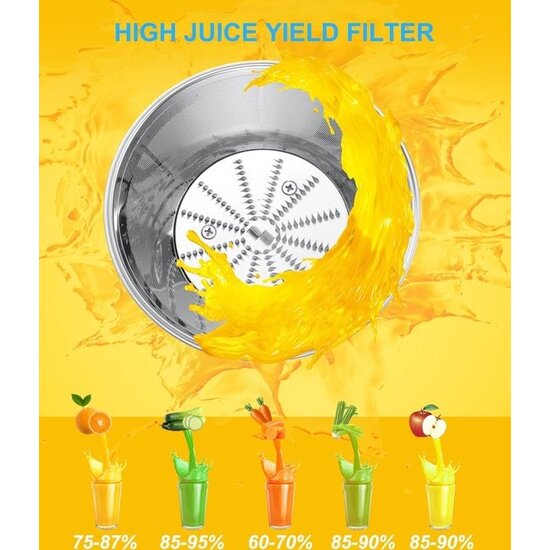 Royalty Line® PJ19001 Juicer - Sapcentrifuge voor Groenten & Fruit - Juicers met 450ml Sapbeker en 1500ml Pulpreservoir - 3 Snelheden - 700W - Rood
