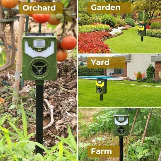 Igoods Igoods Kattenverjager - Dierenverjager - Muizenverjager - Ultrasone Kattenverjager - Zonne-energie - USB Oplaadbaar - IP44 Waterdicht - 110°