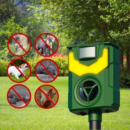 Igoods Igoods Kattenverjager - Dierenverjager - Muizenverjager - Ultrasone Kattenverjager - Zonne-energie - USB Oplaadbaar - IP44 Waterdicht - 110°