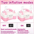 Igoods Igoods Elektrische ballonnenpomp - Opblaasapparaat - Ballonpomp - Luchtballonpomp met Twee Sproeiers - Wit/Roze