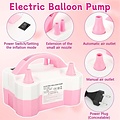 Igoods Igoods Elektrische ballonnenpomp - Opblaasapparaat - Ballonpomp - Luchtballonpomp met Twee Sproeiers - Wit/Roze