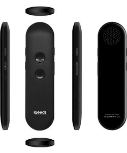 Igoods Draadloze vertaler - Slimme Internationale Vertaler - 3-in-1 - Tekst/Spraak/Foto - Met App - Zwart