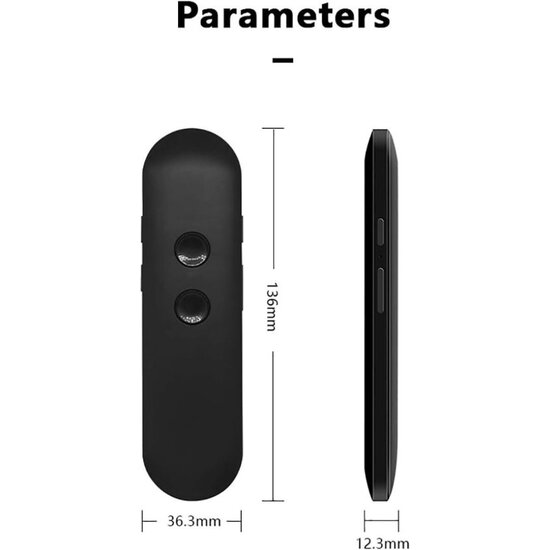 Igoods Igoods Draadloze vertaler - Slimme Internationale Vertaler - 3-in-1 - Tekst/Spraak/Foto - Met App - Zwart