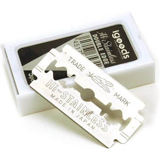 Igoods Igoods Veiligheidsscheermesjes - Tweezijdige Scheermesjes - Wegwerpscheermesjes - RVS - 5 Stuks