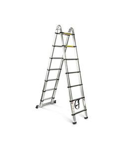 Imtex Telescopische Vouwladder - Vouwladder - 7-treeds - 4.40m Werkhoogte - Softclose - Anti-slip Aluminium