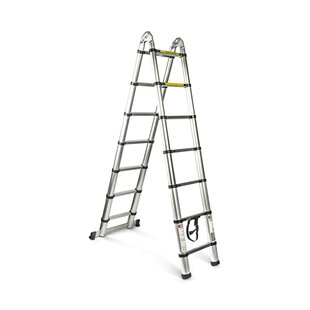 Imtex Telescopische Vouwladder - Vouwladder - 7-treeds - 4.40m Werkhoogte - Softclose - Anti-slip Aluminium
