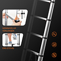 Imtex Imtex Telescopische Vouwladder - Vouwladder - 7-treeds - 4.40m Werkhoogte - Softclose - Anti-slip Aluminium