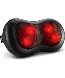 Igoods Massagekussen - Draadloz Massagekussen - Shiatsu Massagekussen - Elektrische Massage Apparaat - Nek en Schouder Massage - Warmte Functie - Zwart