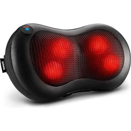 Igoods Igoods Massagekussen - Draadloz Massagekussen - Shiatsu Massagekussen - Elektrische Massage Apparaat - Nek en Schouder Massage - Warmte Functie - Zwart