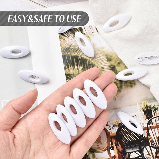 Igoods Igoods Veiligheidsspelden - Veiligheidsspelden Met Beschermkap - RVS - Wit - 8 Stuks