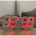 Igoods Igoods Digitale Tafelklok - Led Wekker Klok - Digitale 3D Wekker - Moderne Bureauklok - Met Temperatuurmeter - Wit/Rood