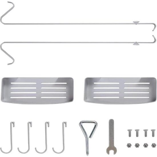 Igoods Igoods Doucherek Hangend - 2 Laags - Zonder Boren - Inclusief 4 Haakjes - RVS - Wit