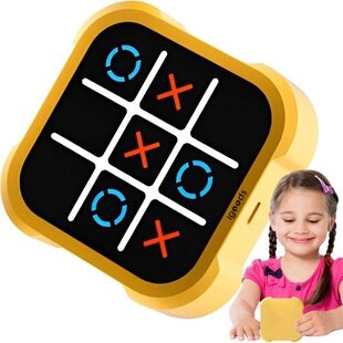 Igoods TicTacToe Spel - Boter, Kaas en Eieren - Drie op een Rij - Geheugenspel - 2-in1 - kinderspel - Digitaal - Educatief spel - Denkspel - Geel