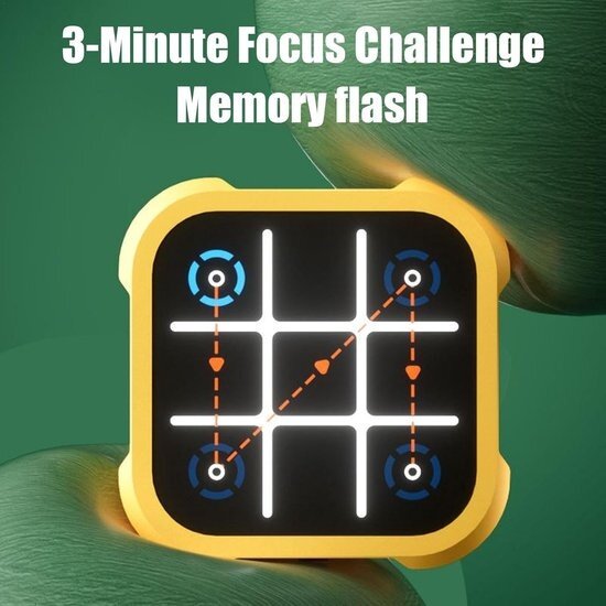 Igoods Igoods TicTacToe Spel - Boter, Kaas en Eieren - Drie op een Rij - Geheugenspel - 2-in1 - kinderspel - Digitaal - Educatief spel - Denkspel - Geel