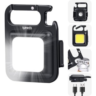 Igoods Werklamp - 2-In-1 Sleutelhanger - Flesopener - Mini Zaklamp - Cob Led - 230Lm