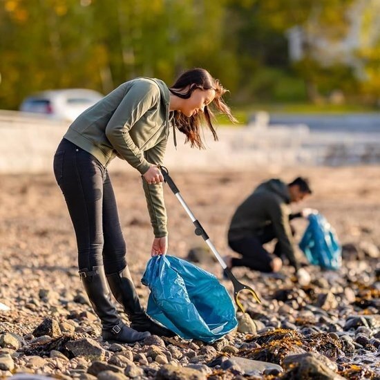 Igoods Igoods Grijparm - Draaibare Kop Afvalgrijper - Opvouwbare Grijper Helping Hand - Grijphulp van Aluminium - Grijpstok voor Afval & Zwerfvuil - Geel