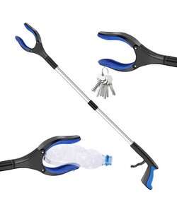 Igoods Grijparm - Draaibare Kop Afvalgrijper - Opvouwbare Grijper Helping Hand - Grijphulp van Aluminium - Grijpstok voor Afval & Zwerfvuil - Blauw