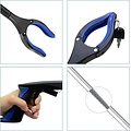Igoods Igoods Grijparm - Draaibare Kop Afvalgrijper - Opvouwbare Grijper Helping Hand - Grijphulp van Aluminium - Grijpstok voor Afval & Zwerfvuil - Blauw
