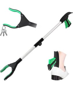 Igoods Grijparm - Draaibare Kop Afvalgrijper - Opvouwbare Grijper Helping Hand - Grijphulp van Aluminium - Grijpstok voor Afval & Zwerfvuil - Groen