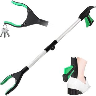 Igoods Grijparm - Draaibare Kop Afvalgrijper - Opvouwbare Grijper Helping Hand - Grijphulp van Aluminium - Grijpstok voor Afval & Zwerfvuil - Groen