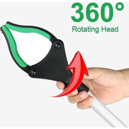 Igoods Igoods Grijparm - Draaibare Kop Afvalgrijper - Opvouwbare Grijper Helping Hand - Grijphulp van Aluminium - Grijpstok voor Afval & Zwerfvuil - Groen