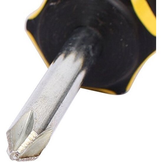 Igoods Igoods Mini-Schroevendraaiers - 2-in-1 Schroevendraaier Set - Kruiskop - Platte Kop - 8.5cm - Geel/Zwart - 2 Stuks