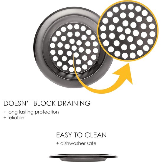 Igoods Igoods Gootsteenzeefjes - Gootsteenfilter - Gootsteenzeven - RVS - Groot & Klein - 6cm en 8cm - 4 Stuks