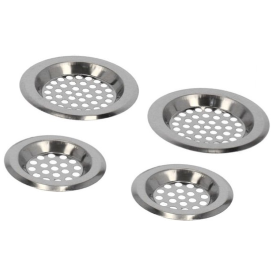 Igoods Igoods Gootsteenzeefjes - Gootsteenfilter - Gootsteenzeven - RVS - Groot & Klein - 6cm en 8cm - 4 Stuks