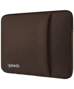 Igoods Laptophoes - Laptophoes 14 inch - Laptophoes Met Extra Vak - Schokbestendig - Krasbestendig - Laptoptas - Laptop Sleeve - Laptop Case - Laptop Cover - Laptop Tas 13/14 inch - Neopreen - Bruin