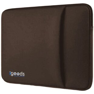 Igoods Laptophoes - Laptophoes 14 inch - Laptophoes Met Extra Vak - Schokbestendig - Krasbestendig - Laptoptas - Laptop Sleeve - Laptop Case - Laptop Cover - Laptop Tas 13/14 inch - Neopreen - Bruin
