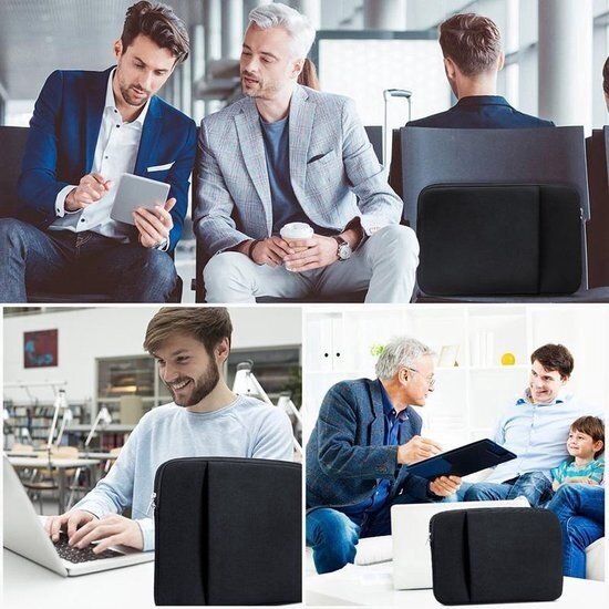 Igoods Igoods Laptophoes - Laptophoes 14 inch - Laptophoes Met Extra Vak - Schokbestendig - Krasbestendig - Laptoptas - Laptop Sleeve - Laptop Case - Laptop Cover - Laptop Tas 13/14 inch - Neopreen - Zwart