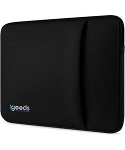 Igoods Laptophoes - Laptophoes 14 inch - Laptophoes Met Extra Vak - Schokbestendig - Krasbestendig - Laptoptas - Laptop Sleeve - Laptop Case - Laptop Cover - Laptop Tas 13/14 inch - Neopreen - Zwart