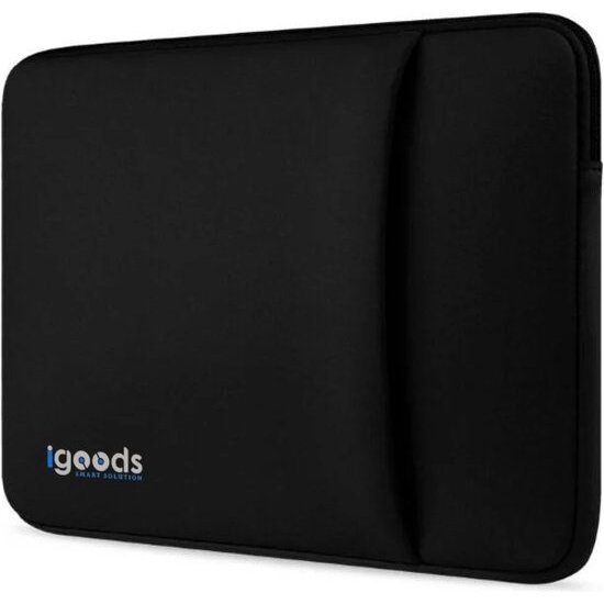 Igoods Igoods Laptophoes - Laptophoes 14 inch - Laptophoes Met Extra Vak - Schokbestendig - Krasbestendig - Laptoptas - Laptop Sleeve - Laptop Case - Laptop Cover - Laptop Tas 13/14 inch - Neopreen - Zwart