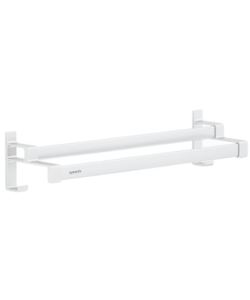 Igoods handdoekrek Dubbele Stang Zonder Boren - Handdoekrek badkamer - Handdoekhouder - Handdoekstang - 60cm - Wit