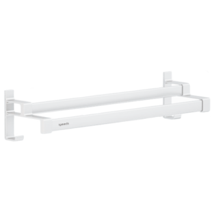 Igoods handdoekrek Dubbele Stang Zonder Boren - Handdoekrek badkamer - Handdoekhouder - Handdoekstang - 60cm - Wit