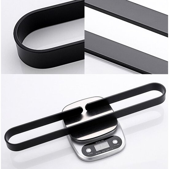 Igoods Igoods Handdoekrek - Handdoekstang Zelfklevend - Handdoekhouder - Muurbevestiging Zonder Boren - 50CM - RVS - Mat Zwart